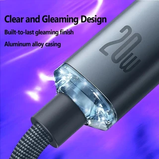 Baseus PD 20W USB-C To Lightn!ng Fast Charging Cable gleaming Design Data Cord