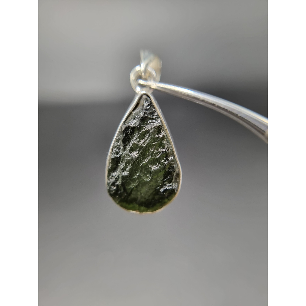 จี้ Moldavite เงินแท้ Silver AG 925/1000 Czech republic MJ24-AG30 3.5g