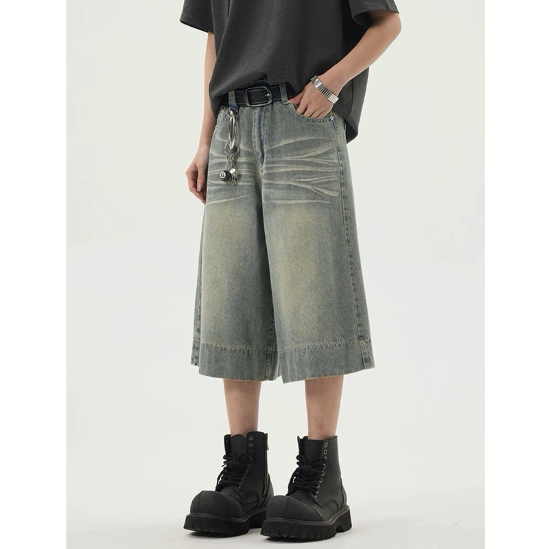 กางเกงยีนส์ขาสั้นผู้ชาย fade jorts