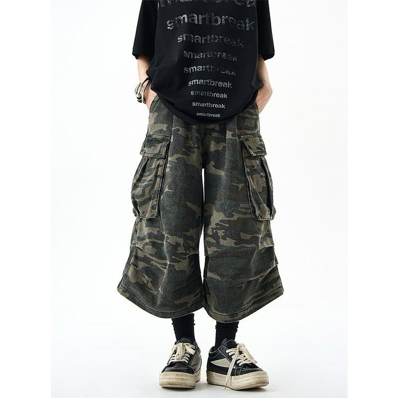 กางเกงผู้ชาย camo loose jorts ขา 5 ส่วน