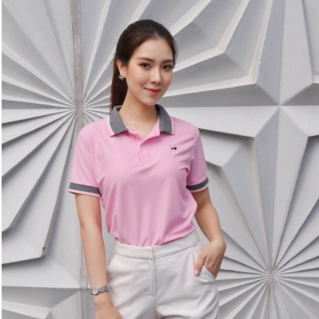 BULLTUS BRAND มีถึง 4XL อก 48” เสื้อโปโล สีชมพู 3 Tone Collection มี XXL