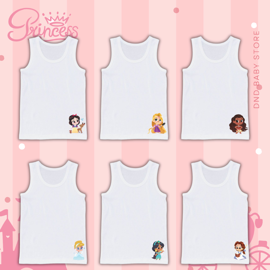 พร้อมส่ง ซับในเด็กหญิง เสื้อกล้ามเด็กผู้หญิง ลายเจ้าหญิง นุ่มระบายอากาศได้ดี ไซส์ 2-13 ปี