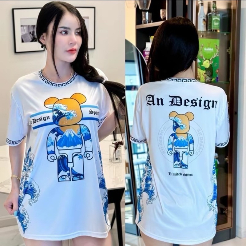 เสื้อหมีคอวินเทจ สกรีนหน้าหลัง สวยมาก พร้อมส่ง