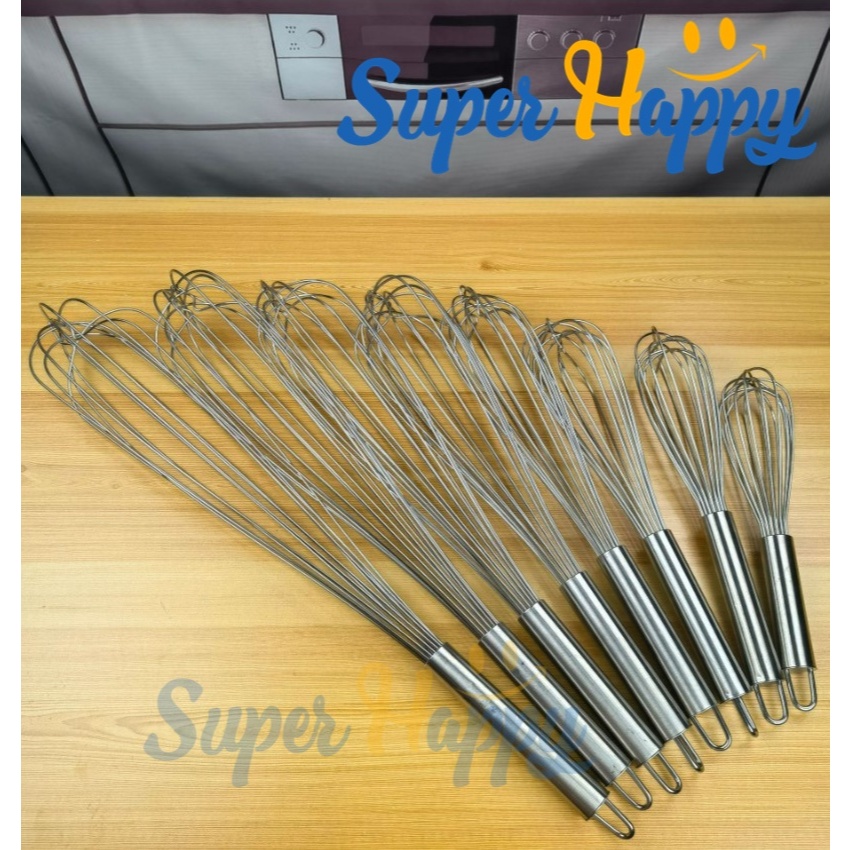 ตะกร้อตีแป้ง ตีไข่(สแตนเลส304)อย่างดี แบบเส้นหนา 2.1mm Egg beater/Stainlass Egg Whisk