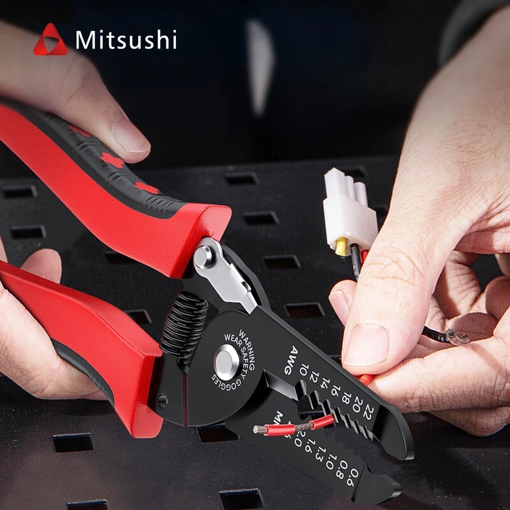 Mitsushi คีมปอกสายไฟ 7 นิ้ว ตัดสายไฟแบบออโต คีมปอกสายไฟ และ คีมตัดสายไฟ อเนกประสงค์ คีมช่างไฟฟ้าวัสดุสแตนเลส ราคา ถูกที่สุด ดีลบีเคเค แกลเลอรีภาพที่ 7