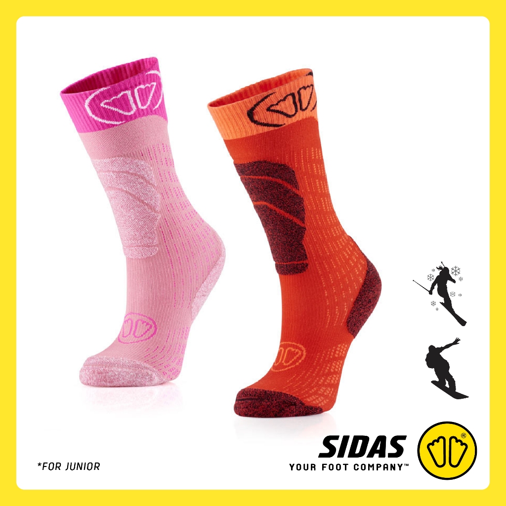 SIDAS Ski Socks Merino Junior ถุงเท้าสกี-สโนว์บอร์ดเด็ก ขนแกะเมอริโน่ อุ่นสบายปกป้องเท้าตลอดทั้งวัน