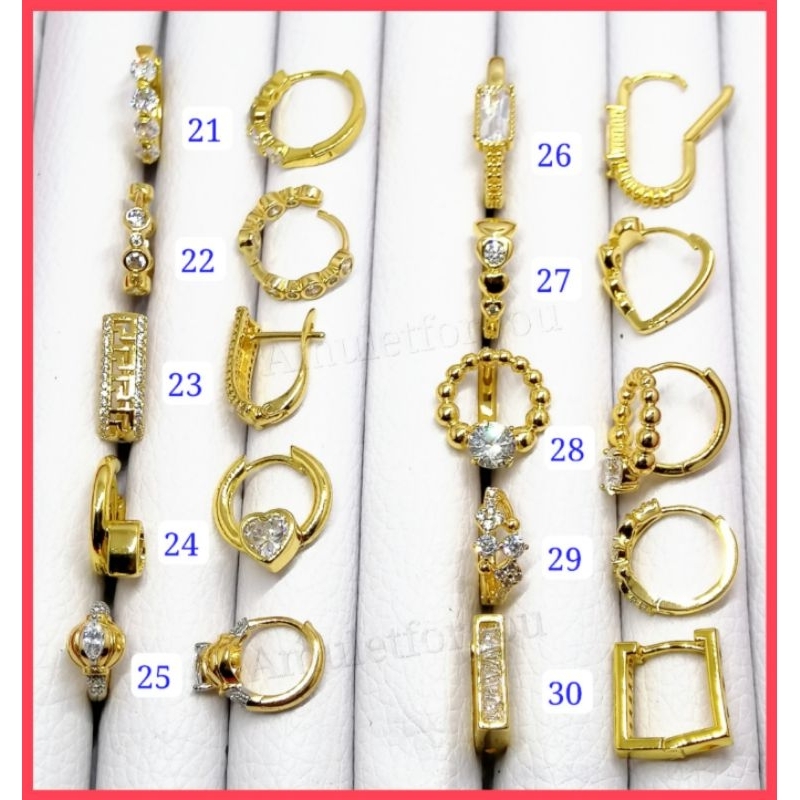 ต่างหูห่วง ต่างหูเพชรสวิส ต่างหูทอง 18k (สำหรับคนแพ้ง่าย)​ - รูปที่ 2