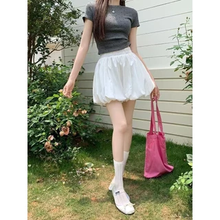 🌸Swift Bra🌸กระโปรงสั้นทรงบอลลูนผู้หญิง🎈กางเกงขาสั้น Y2k Skirt pants เอวสูง มีซักใน มีกระเป๋า