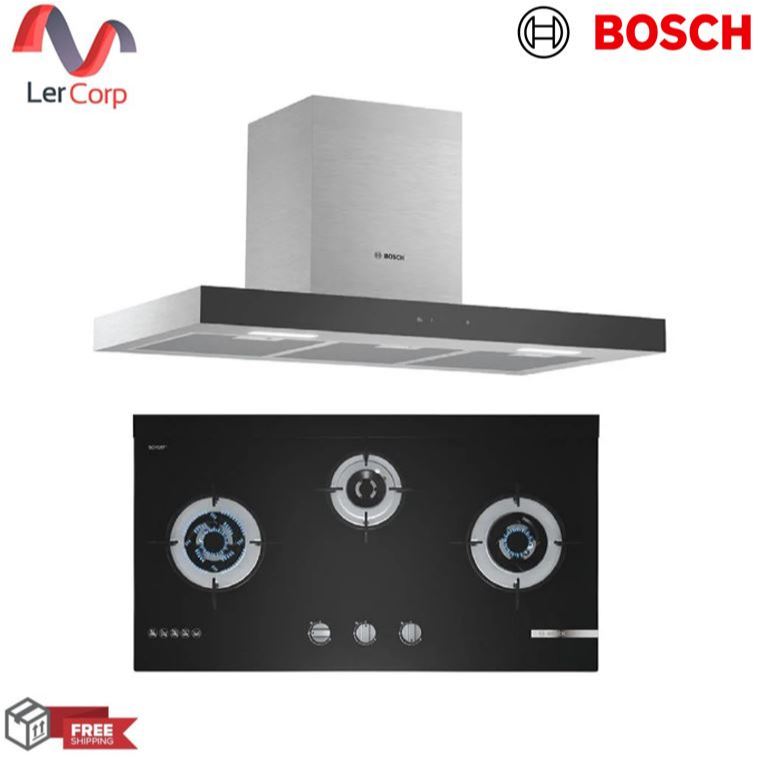 (Bosch) เตาแก๊สแบบฝัง PMD93A31AX+ เครื่องดูดควัน DWBM98G50