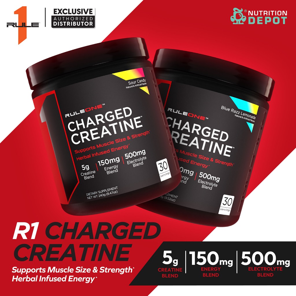Rule1 Charged Creatine 30 Servings -  กรดอะมิโนเพิ่มพลังให้กล้ามเนื้อ