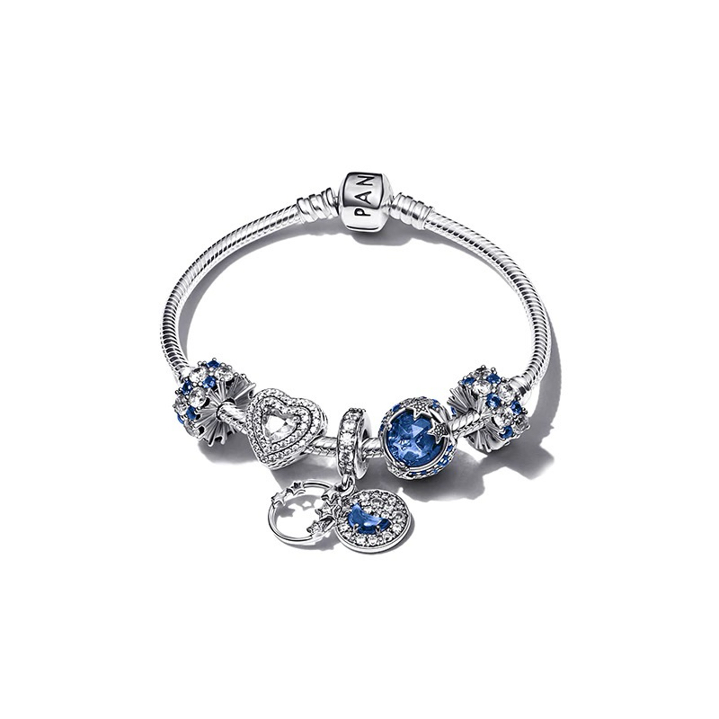 [ส่งจากกรุงเทพ]Pandora เงิน925 สร้อยข้อมือ กำไล ไพลิน ลูกปัดอัญมณี สร้อยข้อมือคู่ Shining Galaxy Bracelet ของแท้ 100%