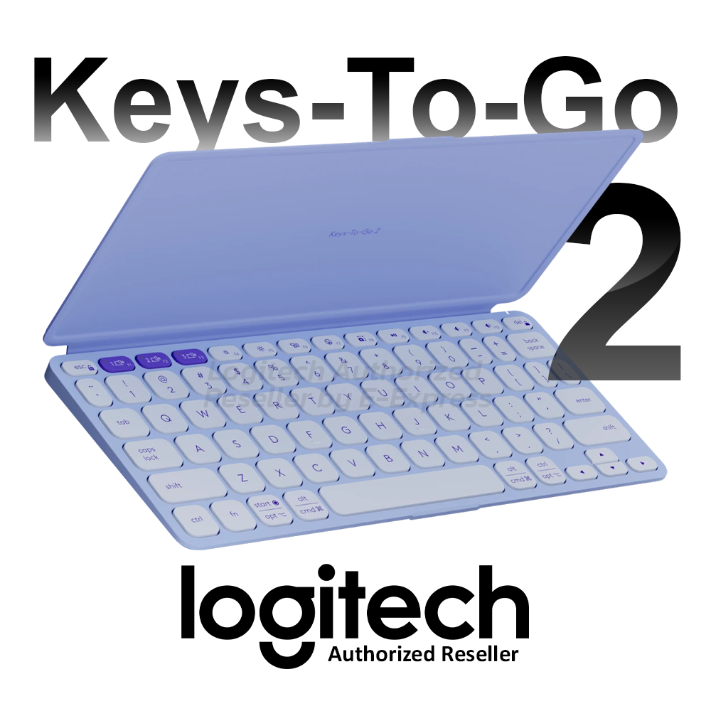 Logitech Keys-To-Go 2 Ultra Slim Keyboard (Lilac) (TH/EN) คีบอร์ดไร้สาย สำหรับพกพา สีม่วง ของแท้ ประ