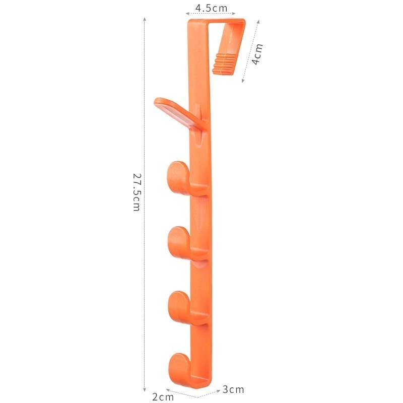 ประหยัดพื้นที่ ที่แขวนของหลังประตู ตะขอแขวนประตู ที่แขวนของ5ช่อง - รูปที่ 3