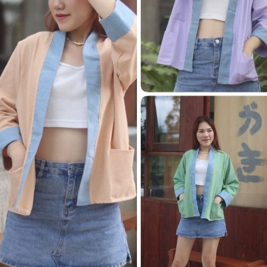 พร้อมส่ง เสื้อคลุม มินิมอล สีพาสเทล ใส่สบาย ผ้าฝ้ายเชียงใหม่ พื้นเมือง มีบริการเก็บปลายทาง