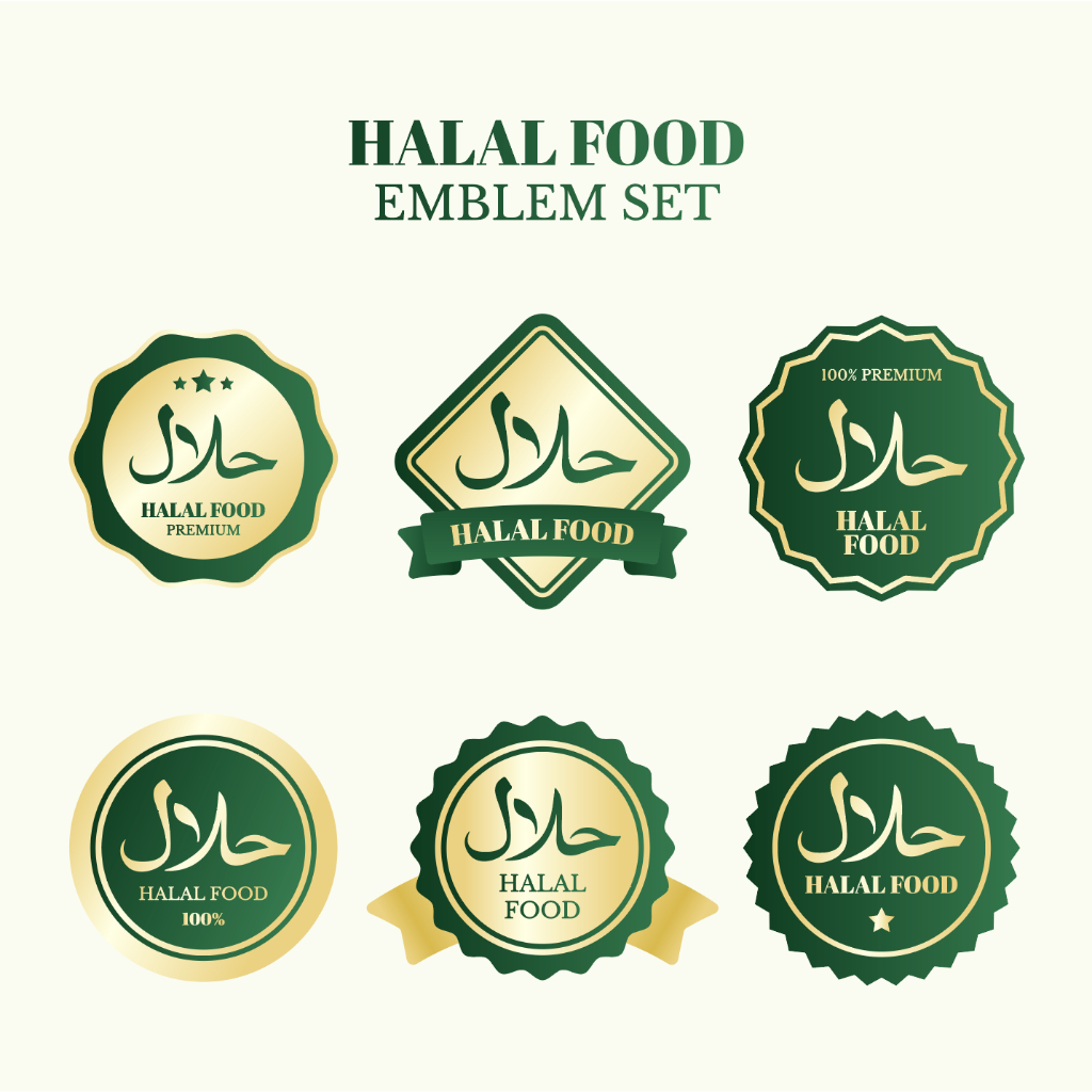 HALAL FOOD EMBLEM SET STICKER