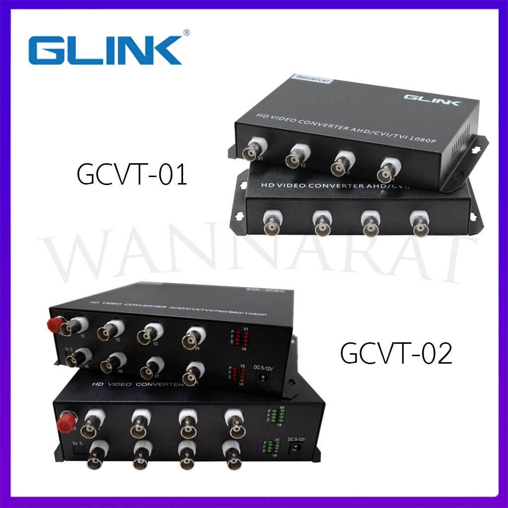 Glink HD VIDEO Converter Fiber TO AHD/CVI/TVI 4Port/8Port (GCVT-01/GCVT-02) แปลงสัญญาณภาพกล้อง Analo