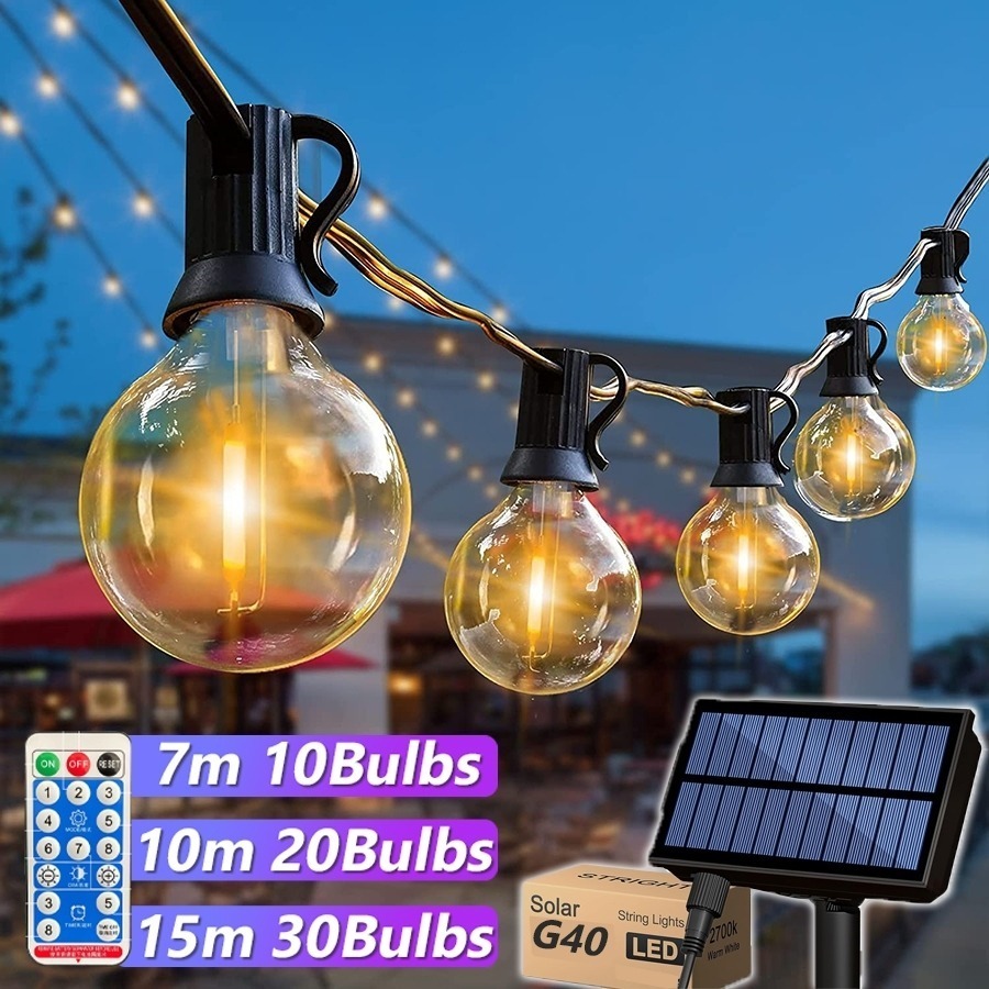 【รับประกัน10ปี】ไฟตกแต่งสวน  ไฟปิงปอง 30.5M ไฟโซล่าเซลล์ LED String