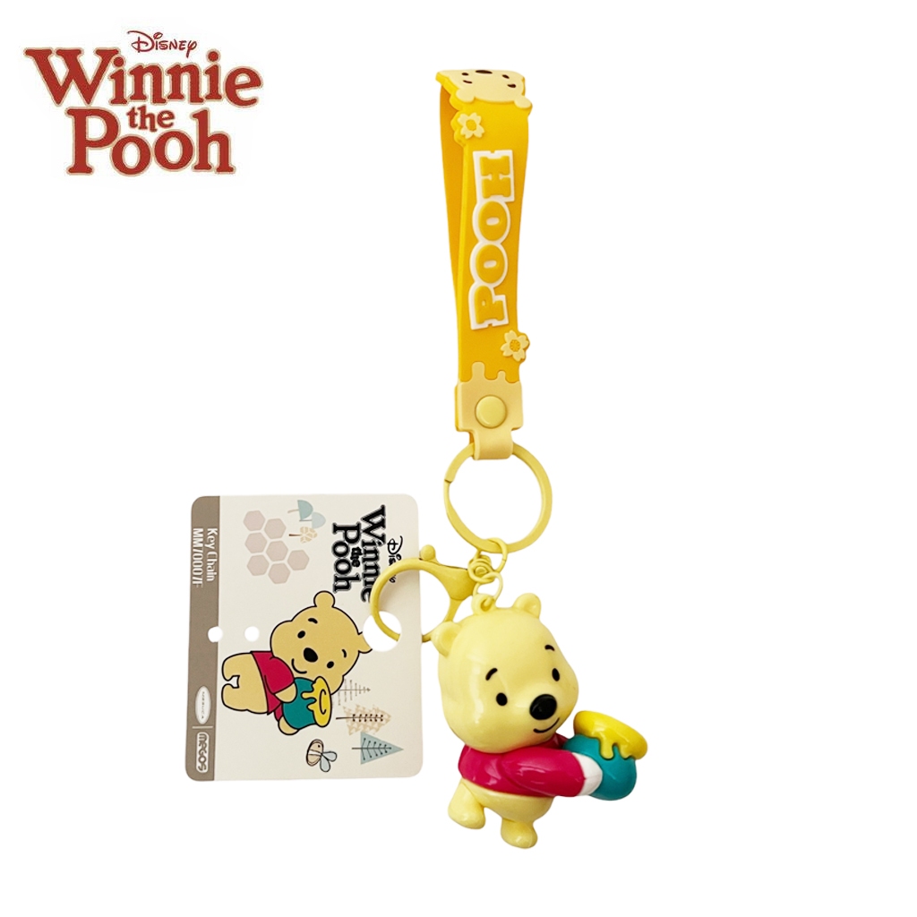 พวงกุญแจ จี้ หมีพูห์ ทำจากยาง PVC ของแท้ / Pooh 2.5 นิ้ว