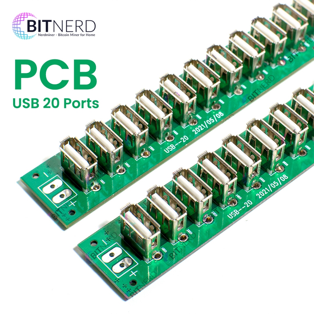 USB PCB 20 ช่อง Usb ขนาด 20 Port Hub USB ต่อไฟเข้าได้ทั้ง 2 ด้าน หัวและท้าย