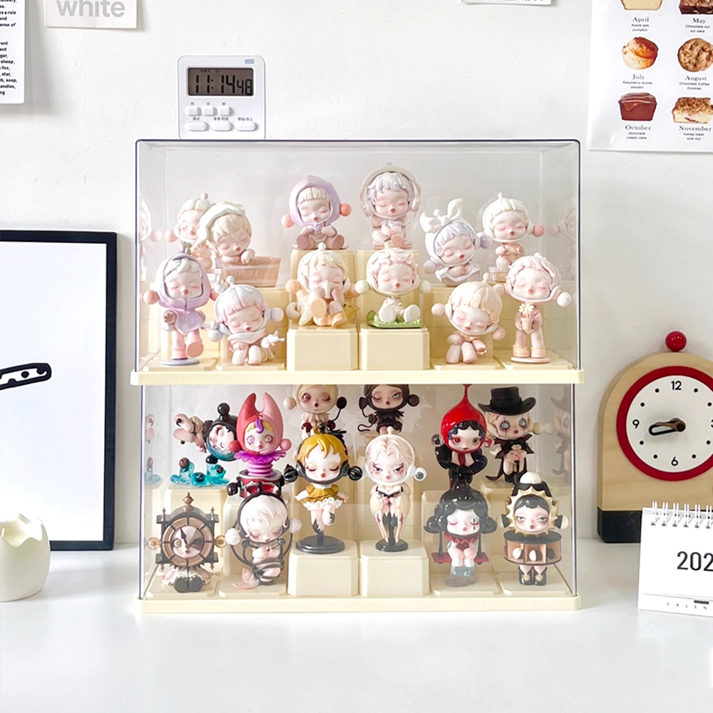 กล่องโชว์โมเดล ตู้ใส่ตุ๊กตา กล่องใส่ art toy วัสดุอะคริลิก กันฝุ่น กันน้ำ ประหยัดพื้นที่ ความจุขนาดใหญ่ างซ้อนกันได้