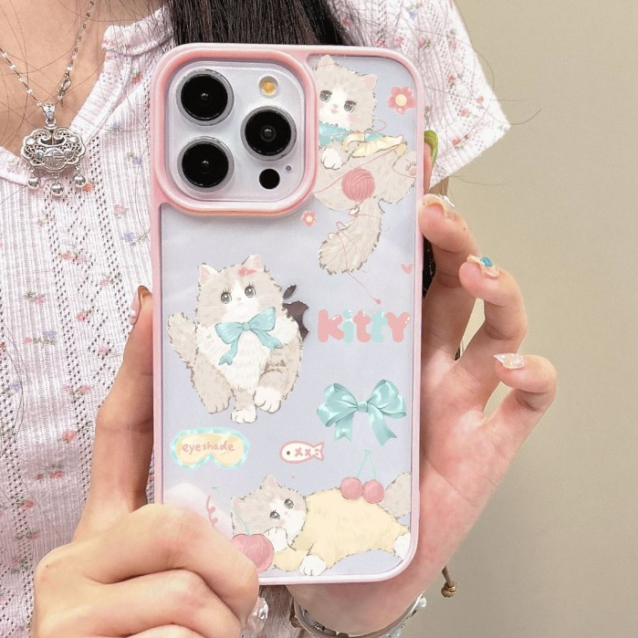 จัดส่งภายใน24ช.ม เคสไอโฟน iPhone 16 15 14 13 12 11 Pro Max เคส for xs xr 7 8 Plus ลายแมวน่ารัก พกง่ายๆ Soft Case
