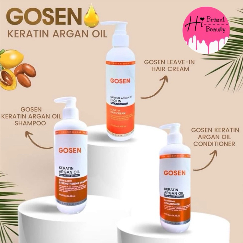 แชมพูเคราติน ครีมนวดเคราติน โกเซ็น Gosen Keratin Argan Oil Shampoo & Conditoner ขนาด 500ml