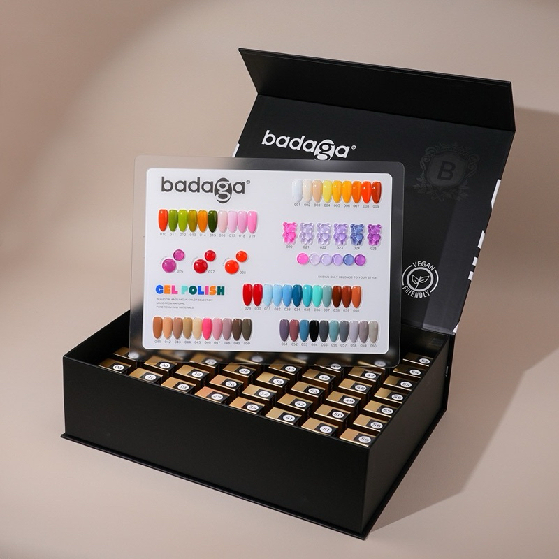 เซตเปิดร้านสีเจลBadaga 60สี ฟรีชาร์จฟรีเบสฟรีท็อปฟรีรับเบอฟรีท็อปแข็งครบชุด สีออแกนิก(Badaga Gel Polish 60 Color Set)