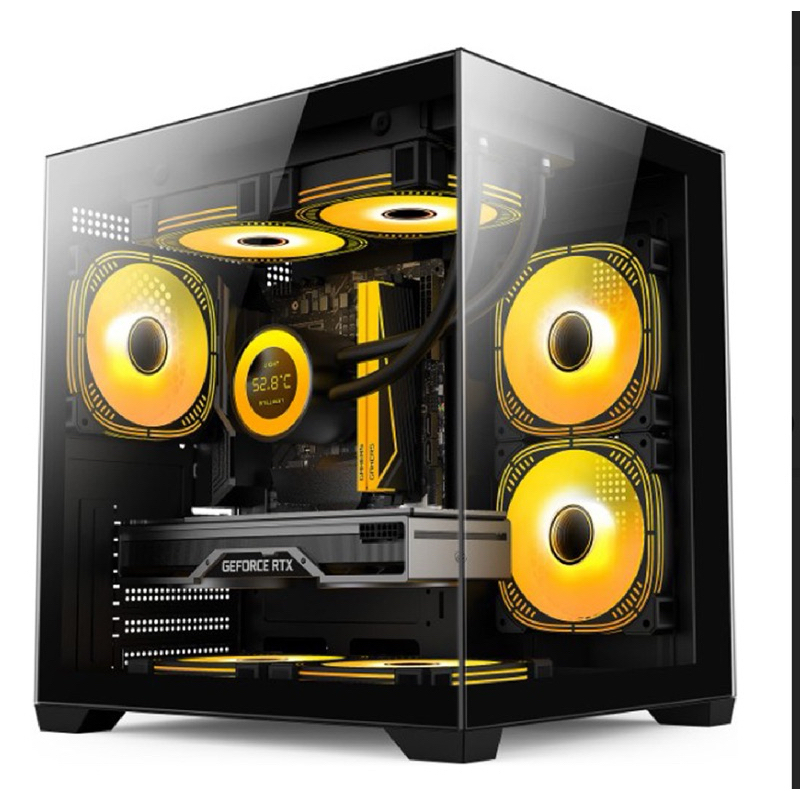 เคสคอมพิวเตอร์ VKINGS LODON N275-1B M-ATX Tempered Glass Gaming Case