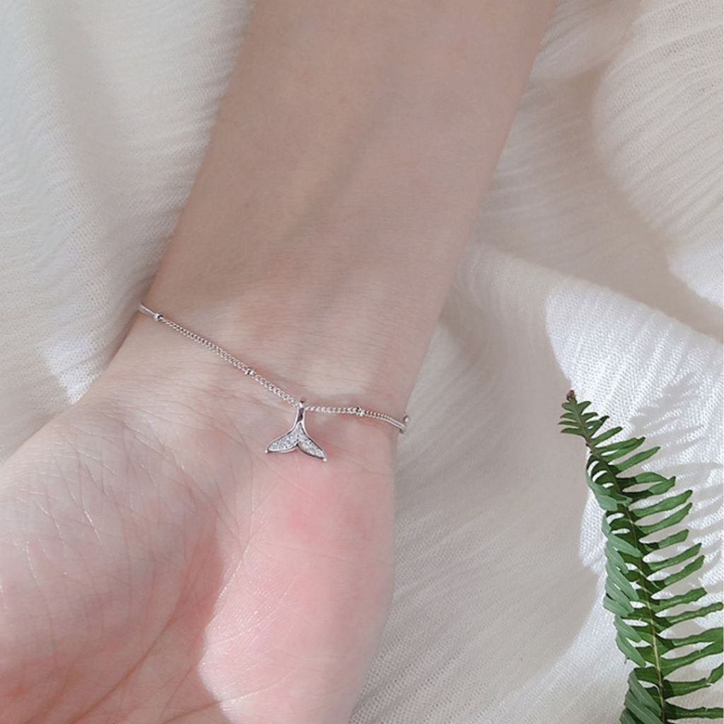 GLAMOR✨กำไลแฟชั่น Commemorate สร้อยข้อมือหางปลาเพชร เงินแท้925 ดีไซน์หรู ใส่เสริมเสน่ห์