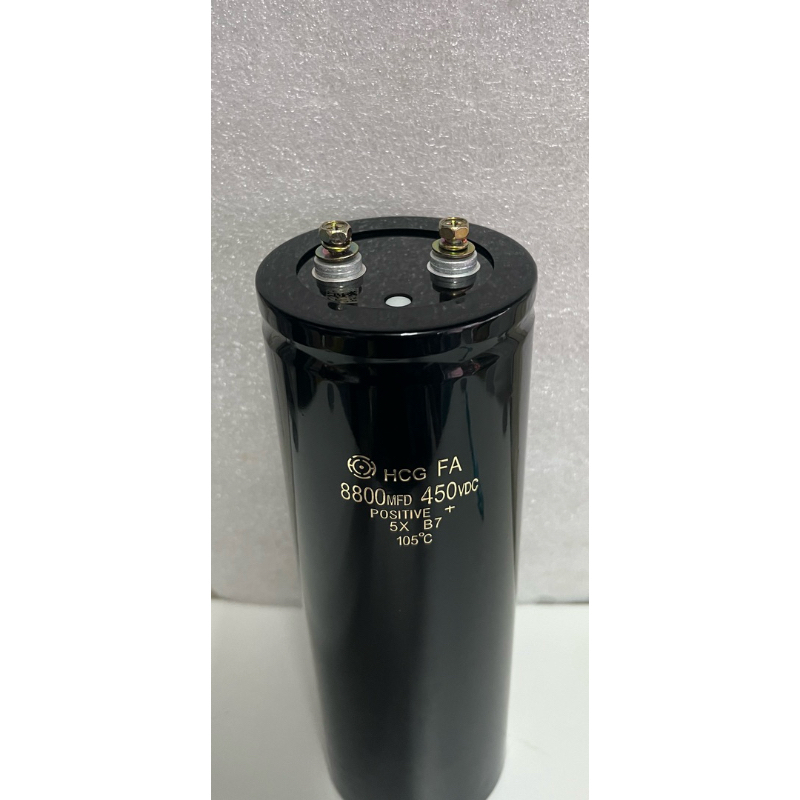 คาปาซิเตอร์ 8800uF 450V แบบขันน็อต ขนาด 75x220mm. Hitachi ของใหม่ของแท้สินค้าในไทยพร้อมส่ง C8800uF 4