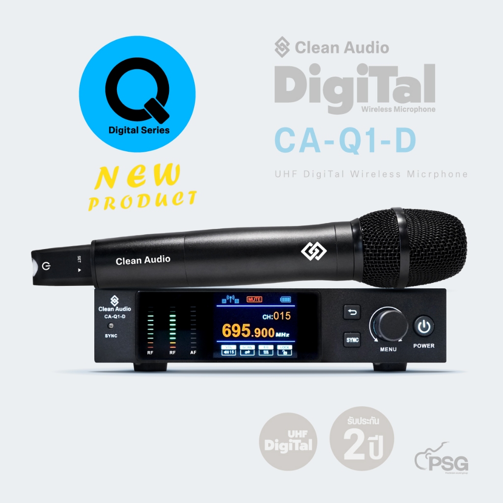Clean Audio CA-Q2-D Dual channels SERIES ไมโครโฟนไร้สาย UHF DigiTal Wireless Micrphon