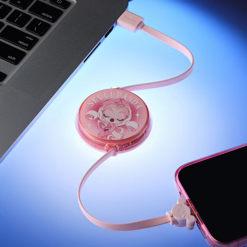 [พร้อมส่ง] สายชาร์จ USB to L แบบสุ่ม Popmart Skullpanda The Sound Series Charging Cable