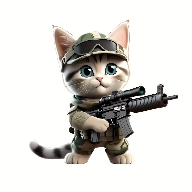 สติ๊กเกอร์ติดรถยนต์ 3d รูปแบบแมว ตกแต่งสติ๊กเกอร์ตัวถังรถ ครอบคลุมรอยขีดข่วน diy สติ๊กเกอร์รถกันน้ำ สติ๊กเกอร์แมว-หมา