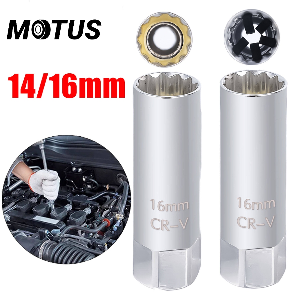 MOTUS บล็อกหัวเทียน ลูกบล็อก ถอดหัวเทียน ข้ออ่อน พร้อมแม่เหล็ก 3/8 ขนาด 14mm-16mm CR-V