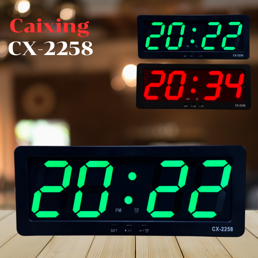 นาฬิกาดิจิตอล นาฬิกาตกแต่งบ้านCaixing รุ่น CX-2258 ตั้งปลุกได้ มี2สี สินค้าพร้อมส่งขนาด 29.8x11x3CM