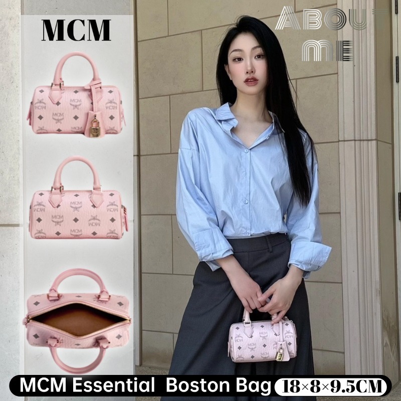 (New color) 🌸MCM Essential Visetos Origina Mini Cowhide Boston Bag กระเป๋าสะพายข้างผู้หญิง MCM bag