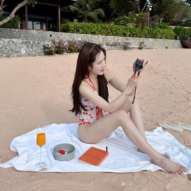 Hot.bikini   cherry bikini set ชุดว่ายน้ำแฟชั่น 3ชิ้น  สไตล์เซ็กซี่ beach    ส่งไวจากไทย ราคา ถูกที่สุด ดีลบีเคเค แกลเลอรีภาพที่ 8