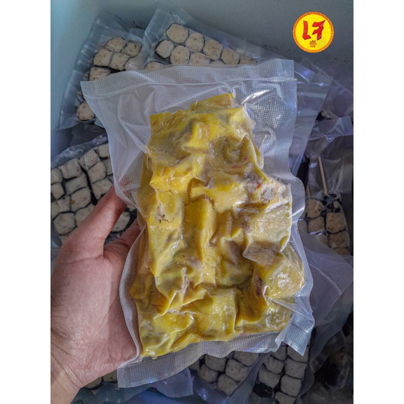 ขนมจีบเจ ขนมจีบสีเหลืองเจ ทำเกี๊ยวน้ำได้ เต็มคำแถมน้ำจิ้ม มี20ก้อน ทำจากพืช