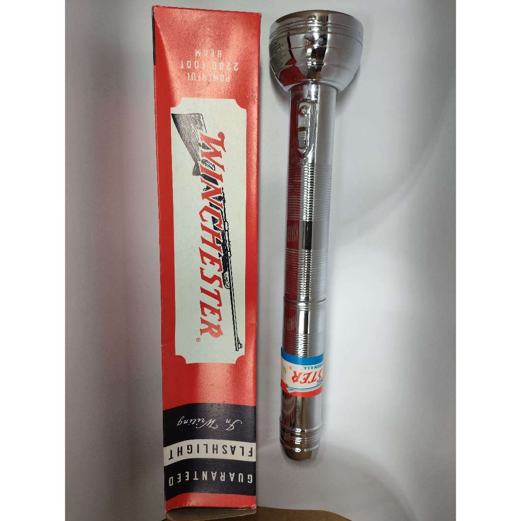 ไฟฉายโบราณ ยี่ห้อ Winchester แท้ ไฟฉายตราปืน รุ่น 59120 ไฟสีเหลือง ใหม่แกะกล่อง