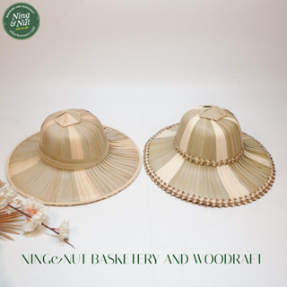 หมวกกำนันใบลานสานหญิงชาย สานแน่นแข็งแรงสวยงามกันแดดได้ดี