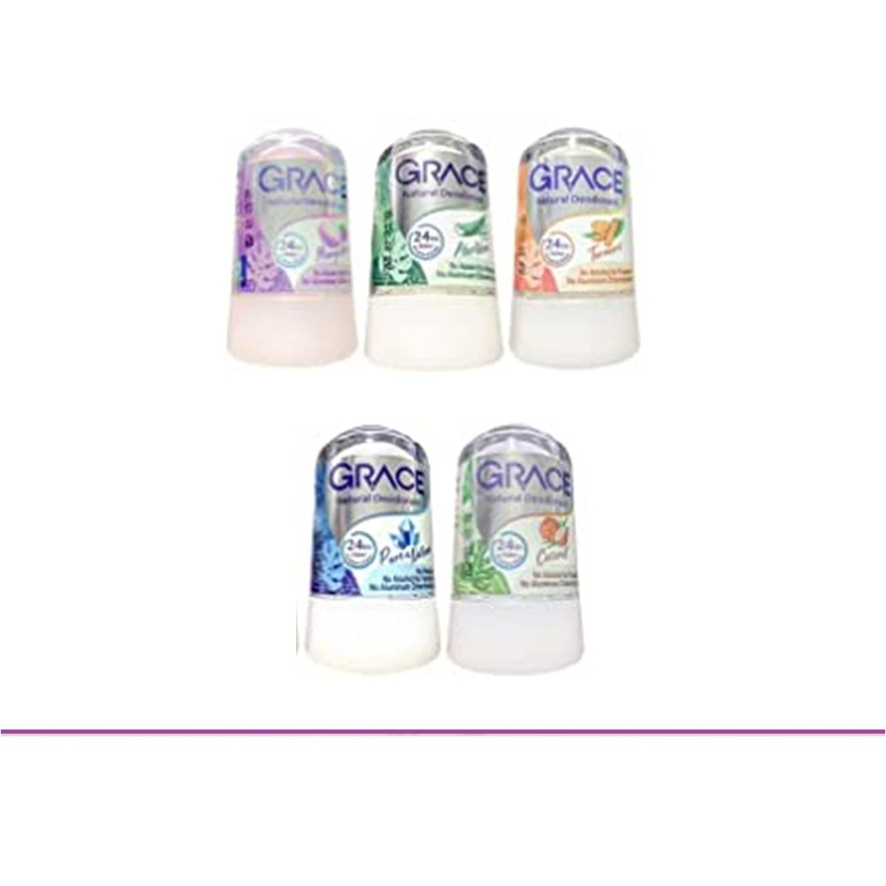 (แท้) Grace Natural Deodorant 70g. เกรซ โรลออนระงับกลิ่นกายสารส้มธรรมชาติ