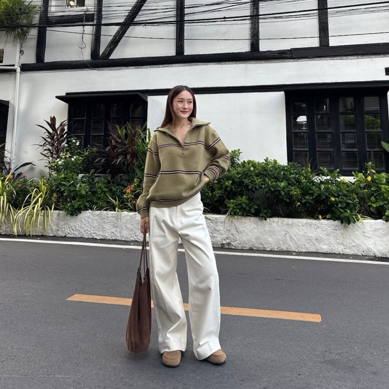 knockknock - IVORY DENIM PANTS
