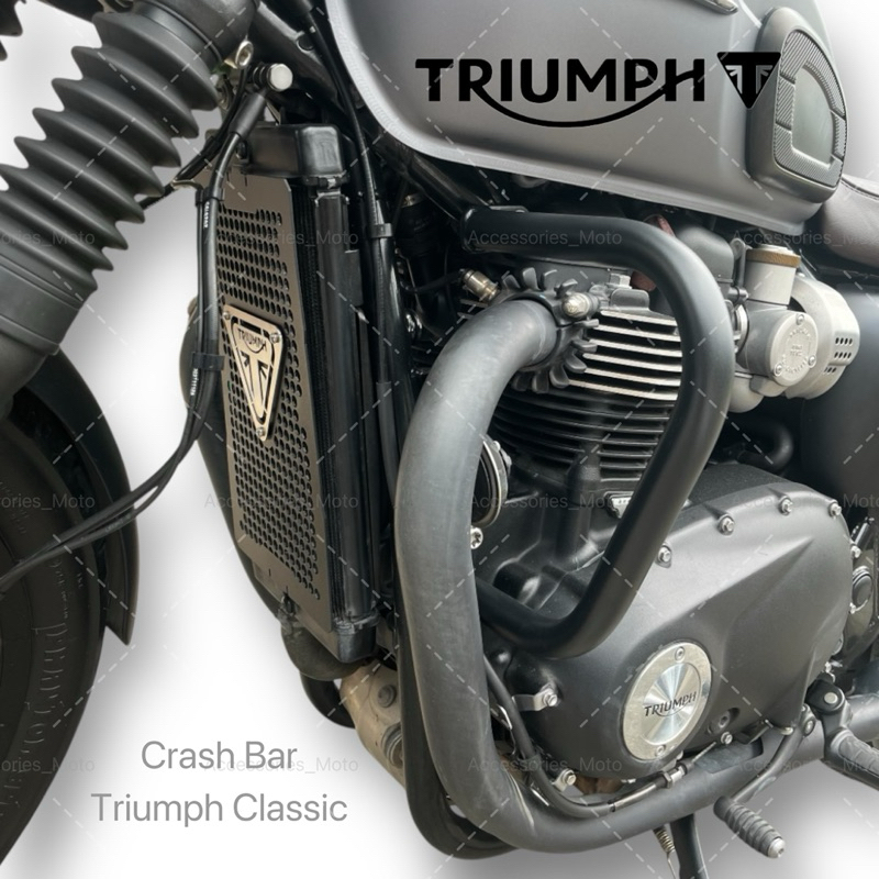 กันล้ม (บน) (สำหรับ) Triumph T100, T120, Street Twin, Bobber, Thruxton R, Speed Twin, Speed Master, Street Cup (หม้อน้ำ)