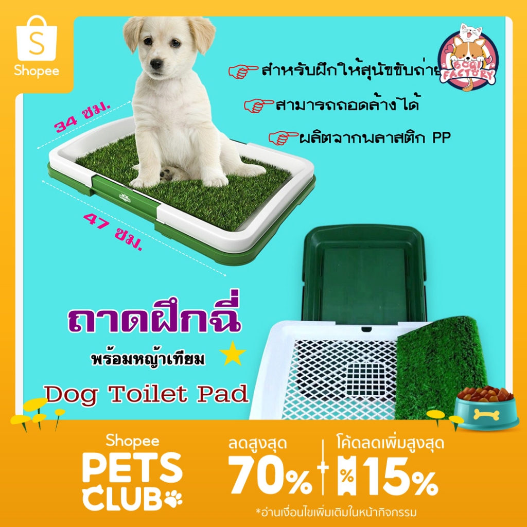 Boqi factory ถาดฝึกฉี่ แผ่นรองฉี่ ห้องน้ำสุนัข Dog Toilet Pad พร้อมหญ้าเทียม สำหรับฝึกให้สุนัขขับถ่าย รุ่นDS-111