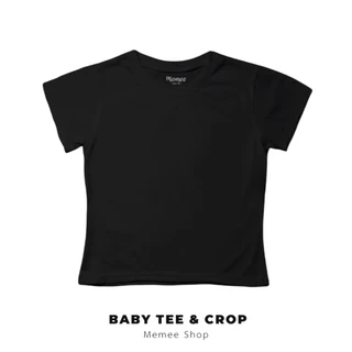 Memee ~ เสื้อยืดผ้าคอตตอน Baby Tee (สีพื้นไม่มีลาย)เสื้อผู้หญิง