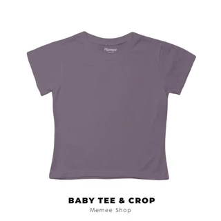 Memee ~ เสื้อยืดผ้าคอตตอน Baby Tee (สีพื้นไม่มีลาย)เสื้อผู้หญิง