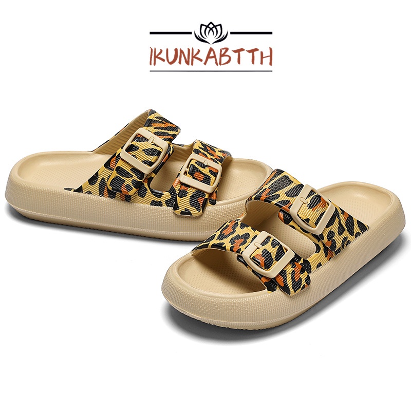 iKUNKA ขายร้อนแนะนำสุภาพสตรีรองเท้าแตะพื้นแบนนุ่มสวมใส่สบายขนาด 35-40