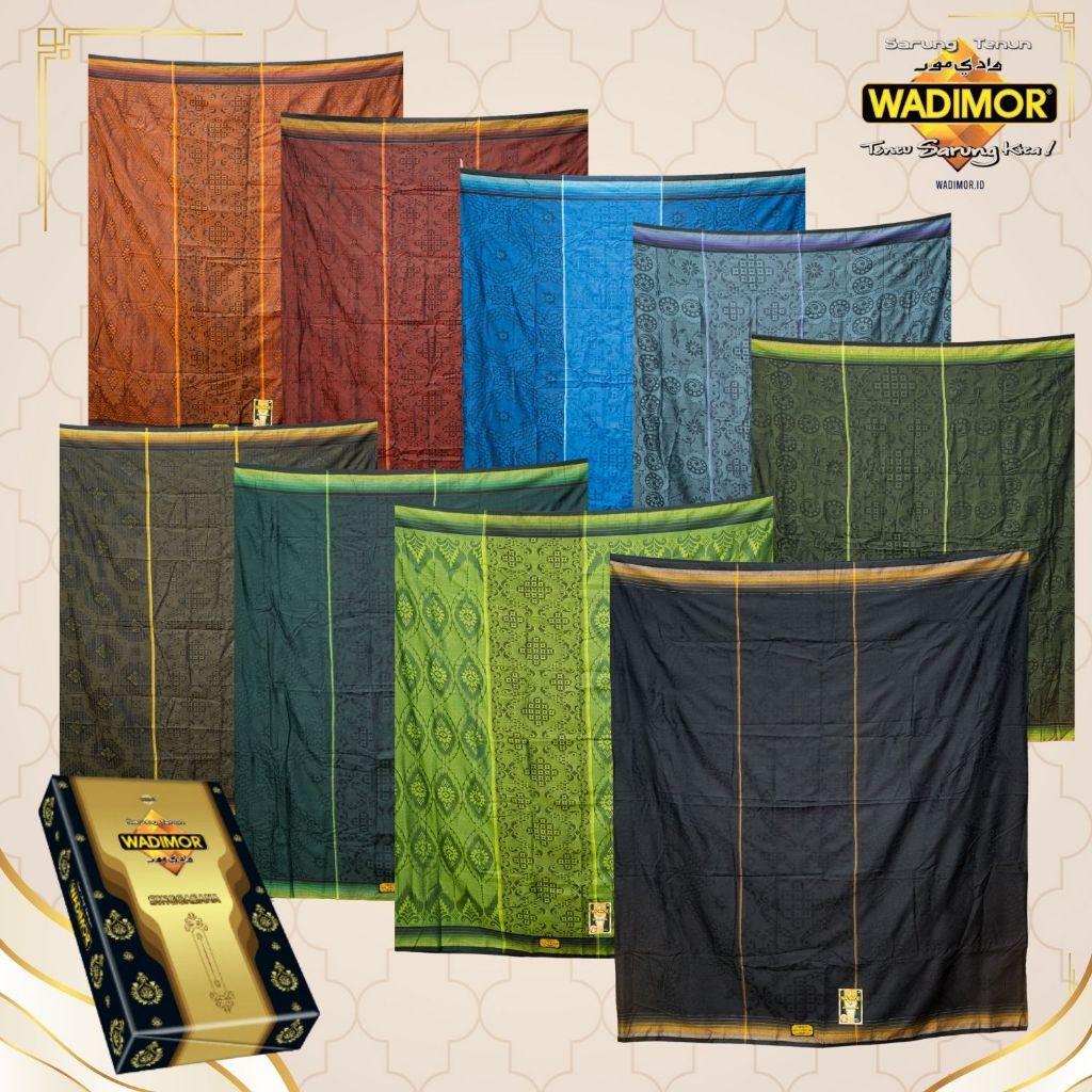 ผ้าสโร่ง ผ้าถุงพม่าอิสลาม แบรนด์ WADIMOR นำเข้าจากอินโดนีเซีย คละลายปัก คละเฉดสี SA77วาริสมุสลิม