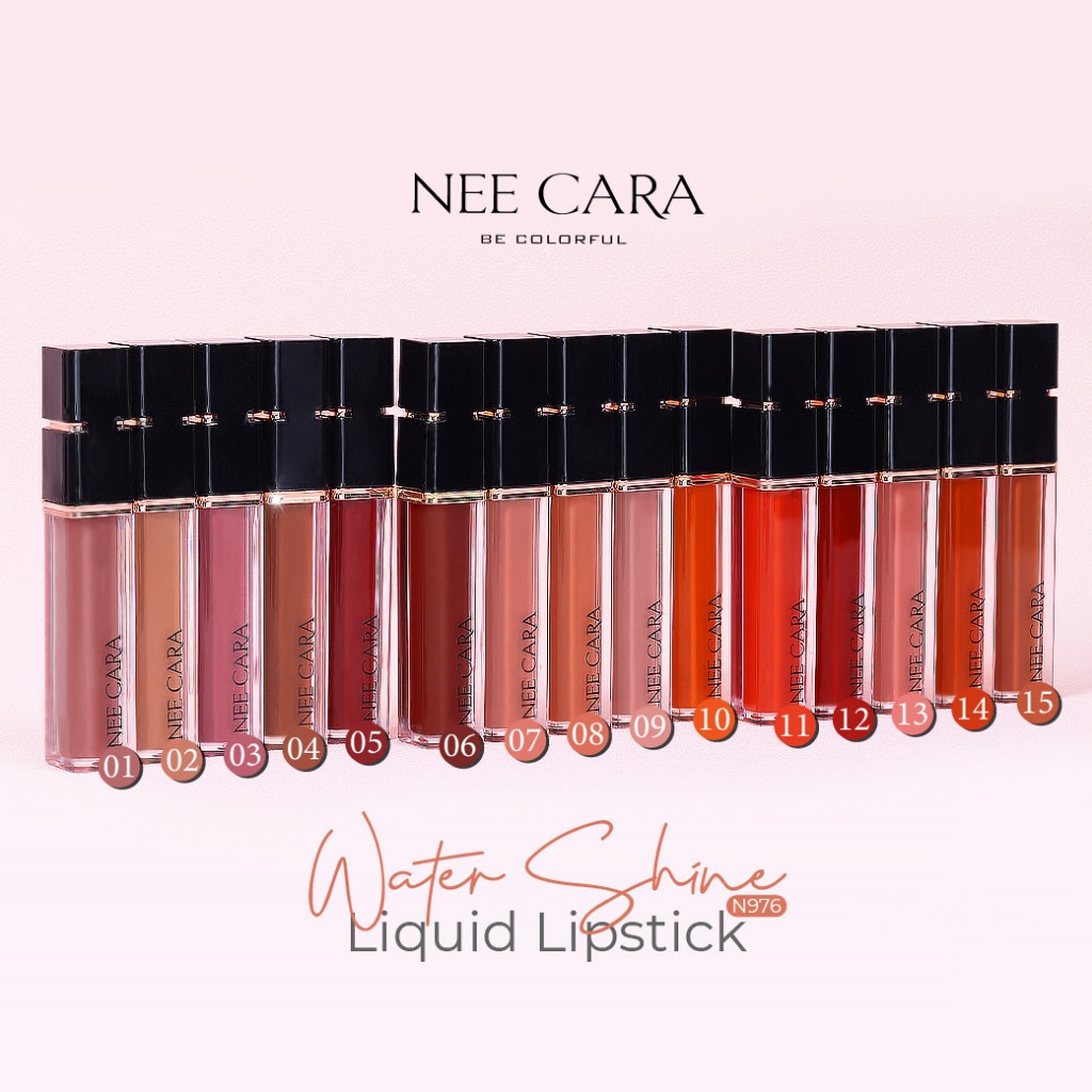 ลิปกลอส นีคารา บี คัลเลอร์ฟูล วอเตอร์ ซายน์ ลิควิด NEE CARA WATER SHINE LIQUID LIPSTICK MATTE N976