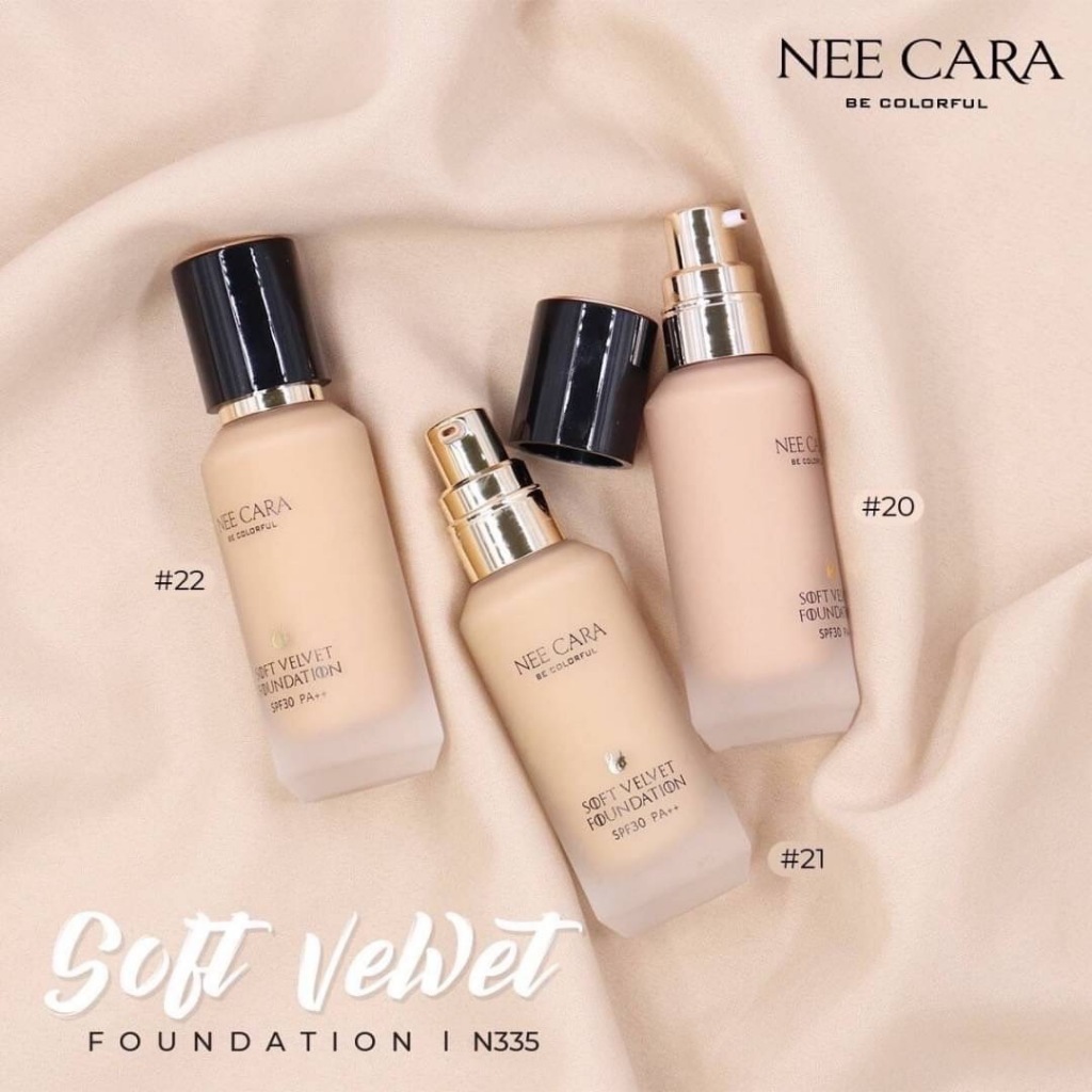 NEE CARA SOFT VELVET FOUNDATION SPF30 PA++ #N335 นีคาร่า ซอฟ เวลเวท ฟาวเดชั่น เอสพีเอฟ30+++ ครีม รองพื้น ราคา ถูกที่สุด ดีลบีเคเค แกลเลอรีภาพที่ 2